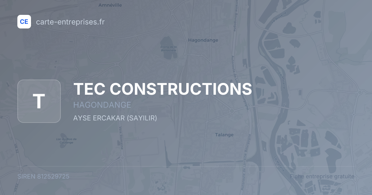 TEC CONSTRUCTIONS — 812529725 — fiche entreprise