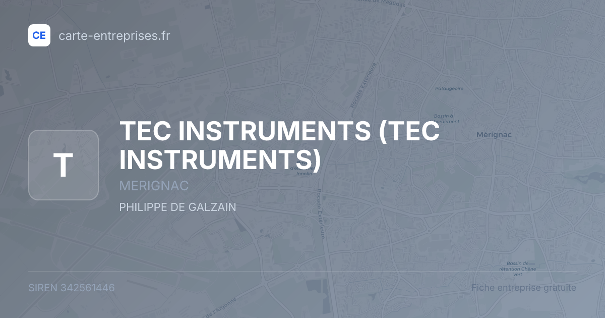 TEC INSTRUMENTS — 342561446 — fiche entreprise