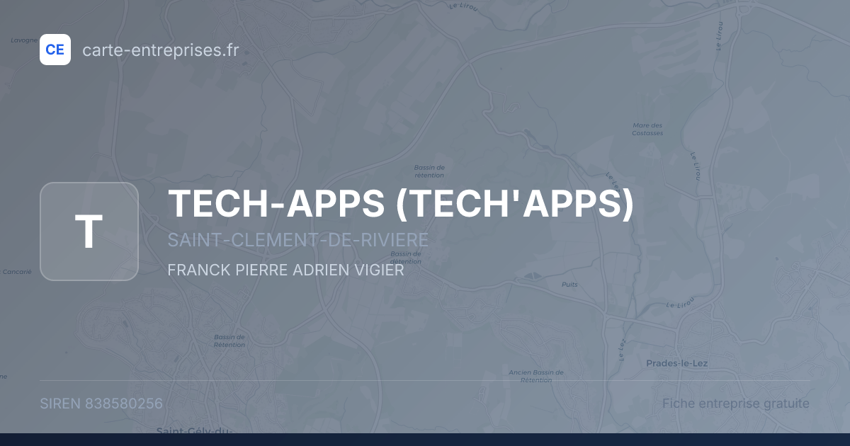TECH-APPS (TECH'APPS) — 838580256 — fiche entreprise