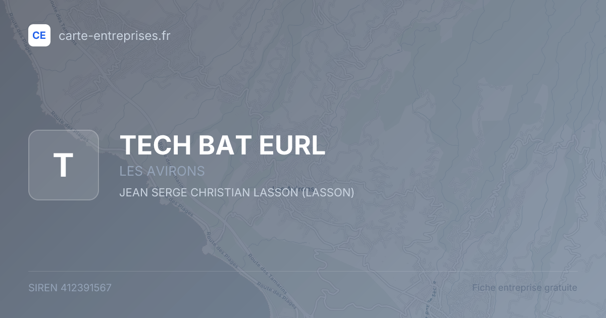 TECH BAT EURL — 412391567 — fiche entreprise