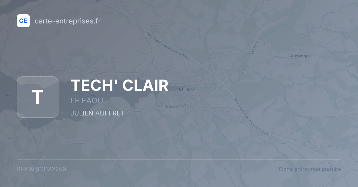 TECH' CLAIR — 913182259 — fiche entreprise