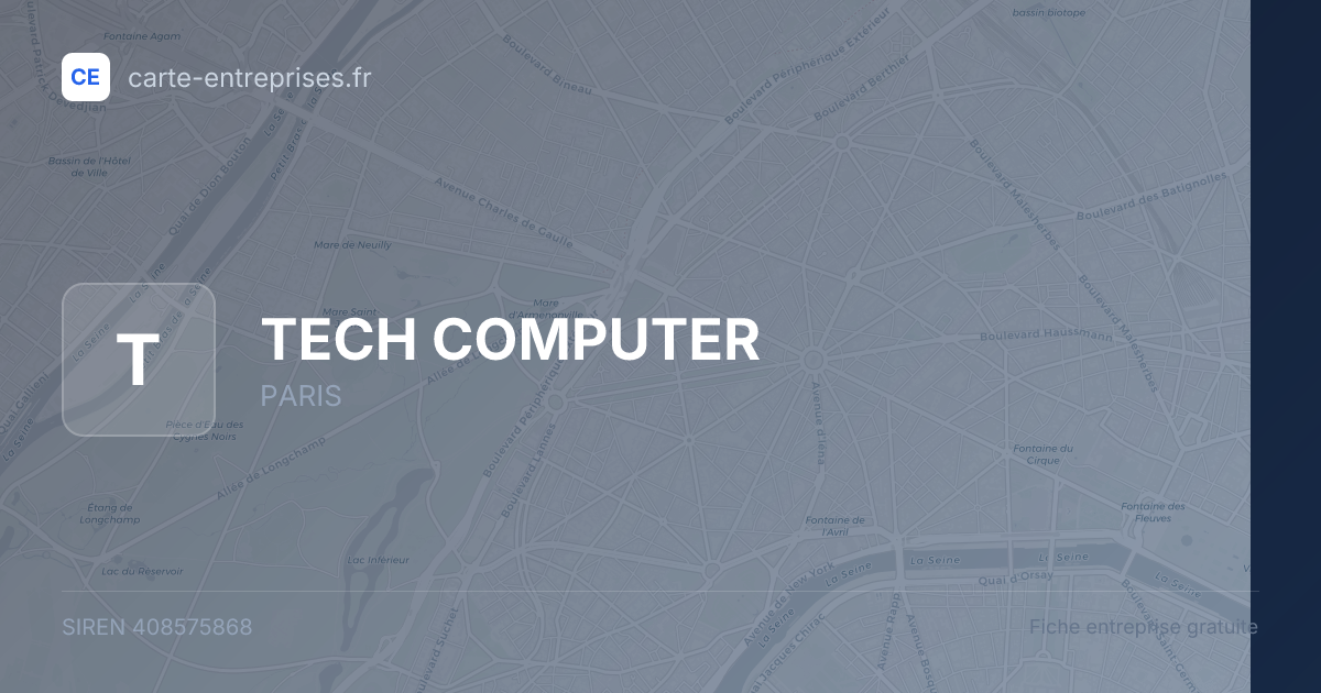 TECH COMPUTER — 408575868 — fiche entreprise