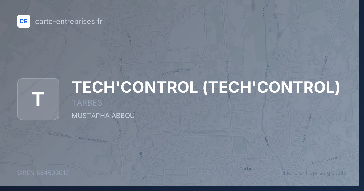 TECH'CONTROL — 884503012 — fiche entreprise