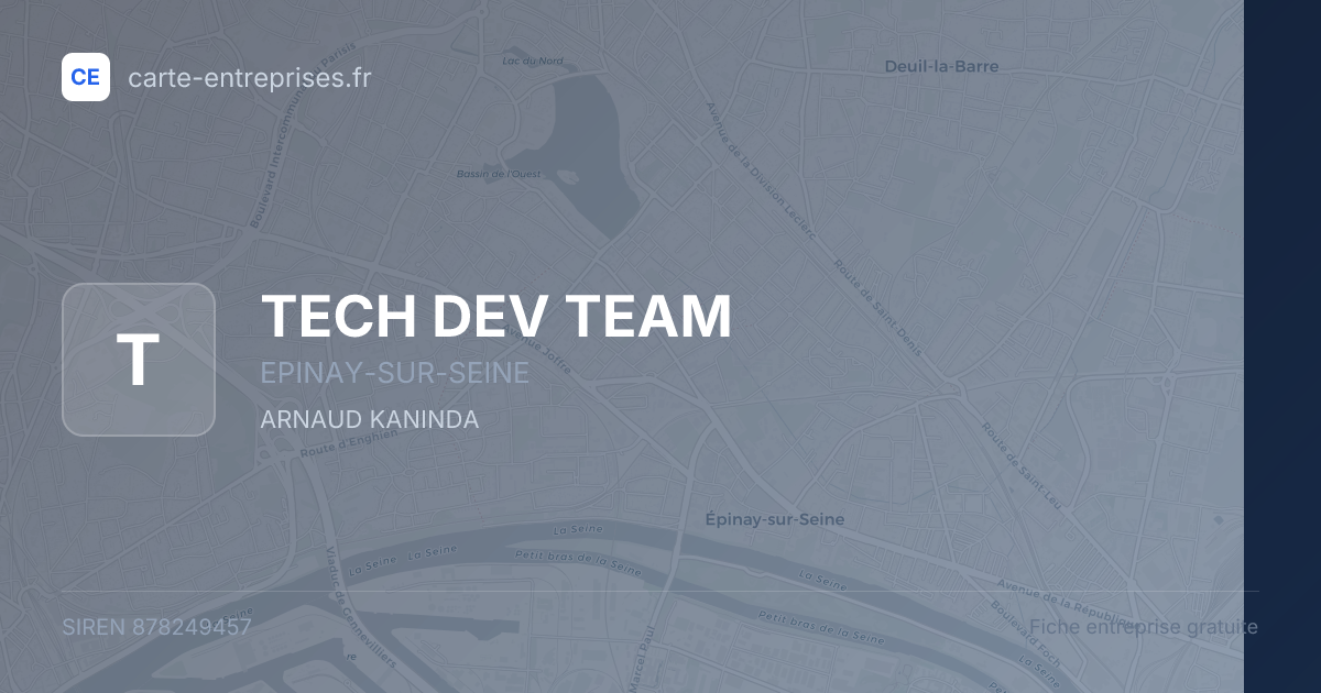 TECH DEV TEAM — 878249457 — fiche entreprise