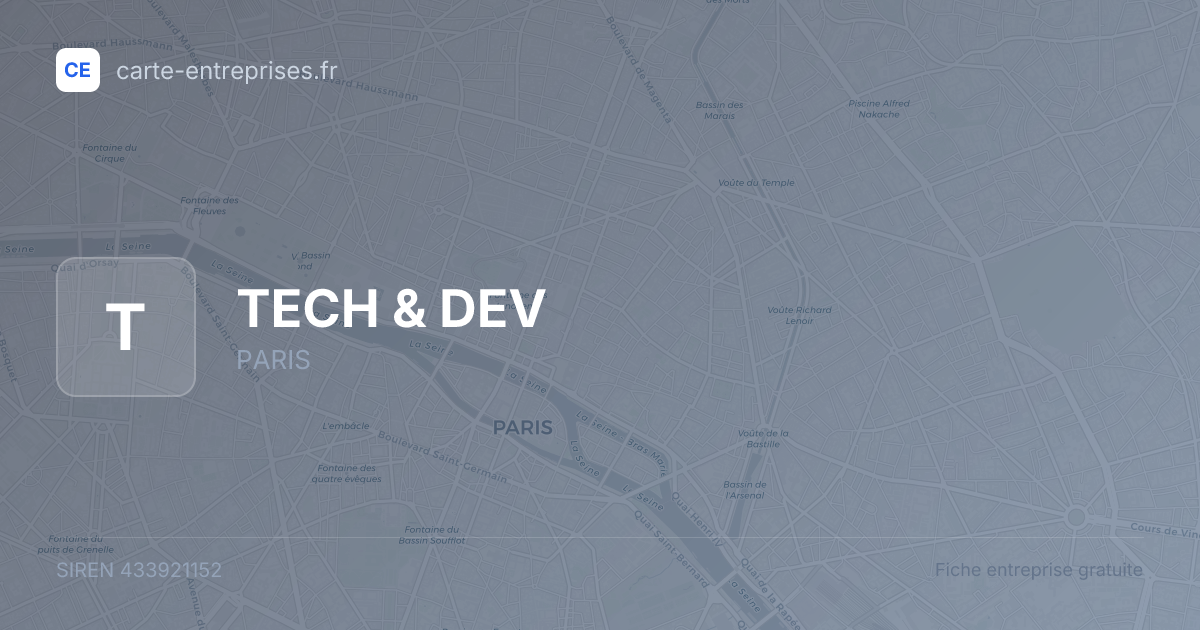 TECH & DEV — 433921152 — fiche entreprise