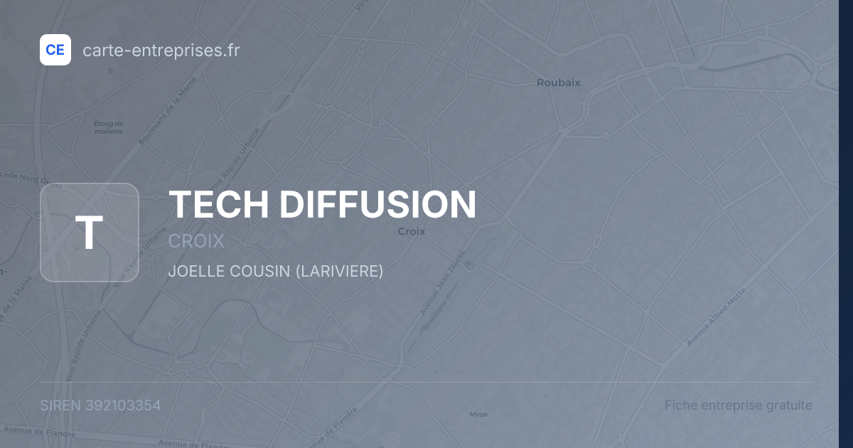 TECH DIFFUSION — 392103354 — fiche entreprise