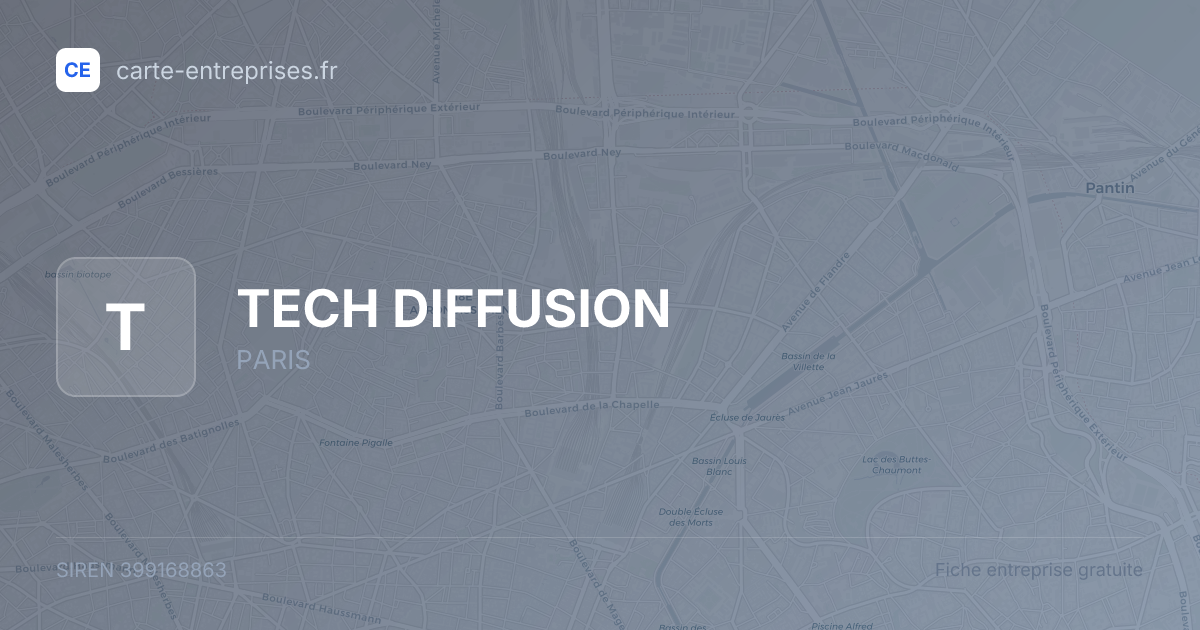 TECH DIFFUSION — 399168863 — fiche entreprise