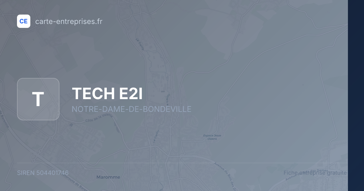 TECH E2I — 504401746 — fiche entreprise
