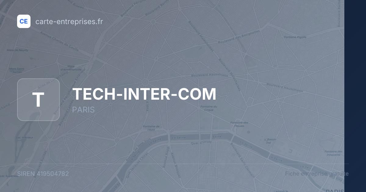 TECH-INTER-COM — 419504782 — fiche entreprise