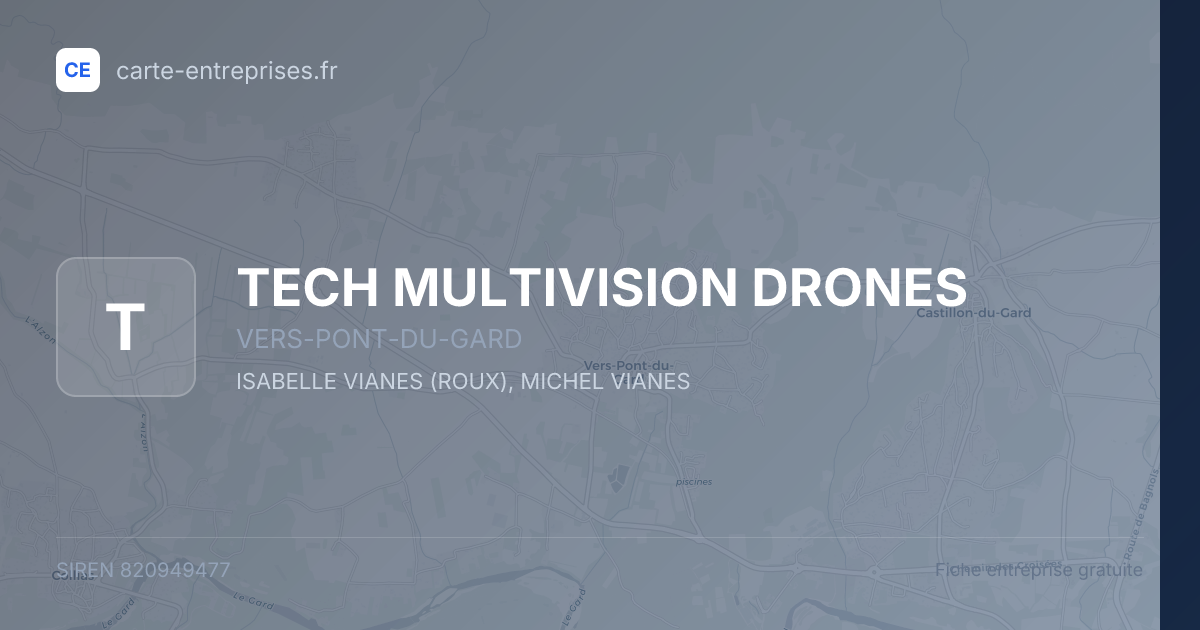 TECH MULTIVISION  DRONES — 820949477 — fiche entreprise