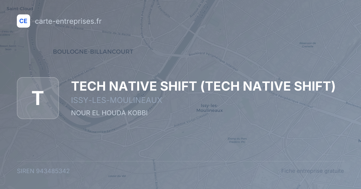 TECH NATIVE SHIFT — 943485342 — fiche entreprise