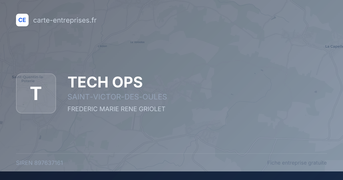 TECH OPS — 897637161 — fiche entreprise