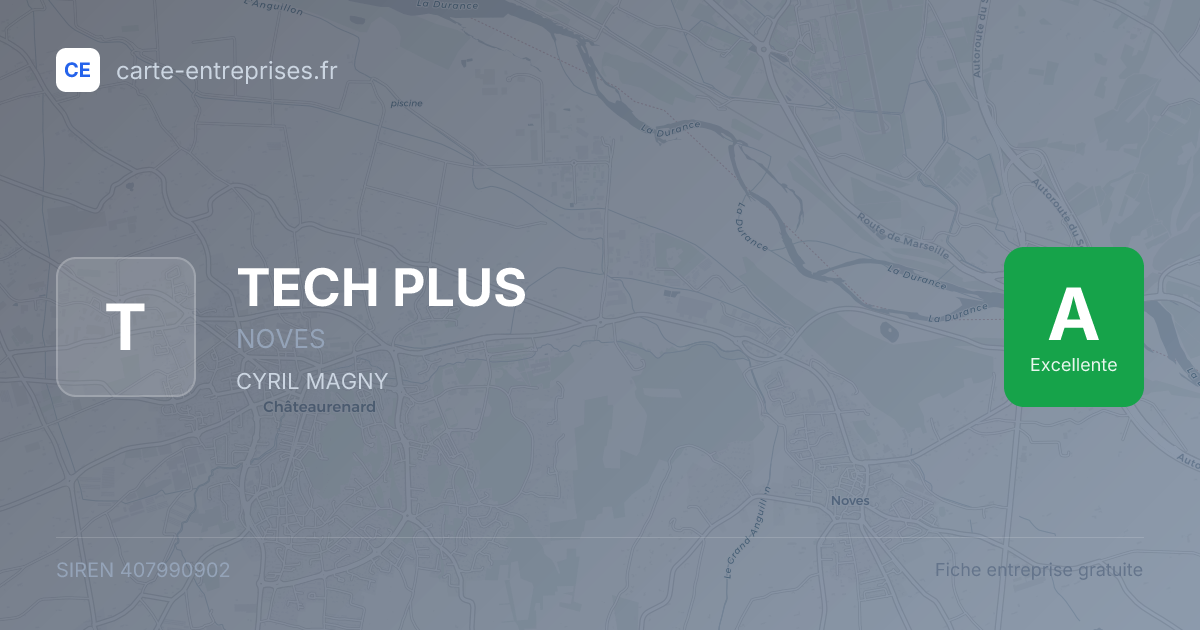 TECH PLUS — 407990902 — fiche entreprise