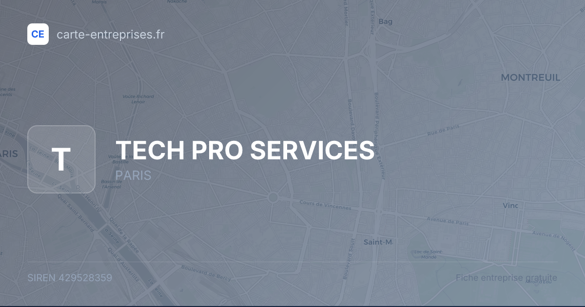 TECH PRO SERVICES — 429528359 — fiche entreprise
