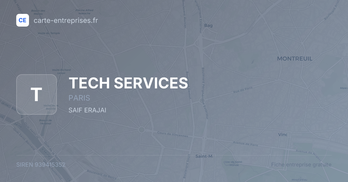 TECH SERVICES — 939415352 — fiche entreprise