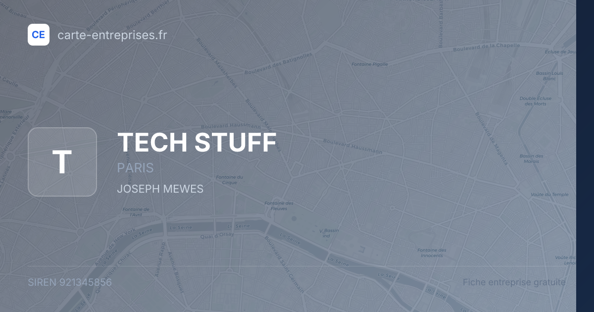 TECH STUFF — 921345856 — fiche entreprise