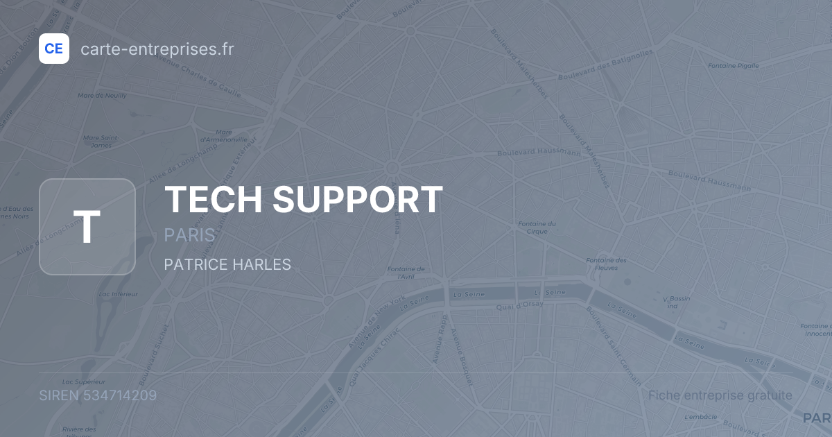 TECH SUPPORT — 534714209 — fiche entreprise