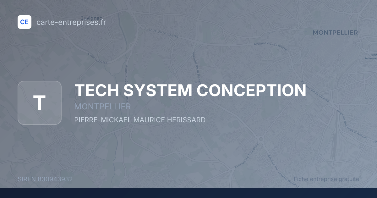 TECH SYSTEM CONCEPTION — 830943932 — fiche entreprise