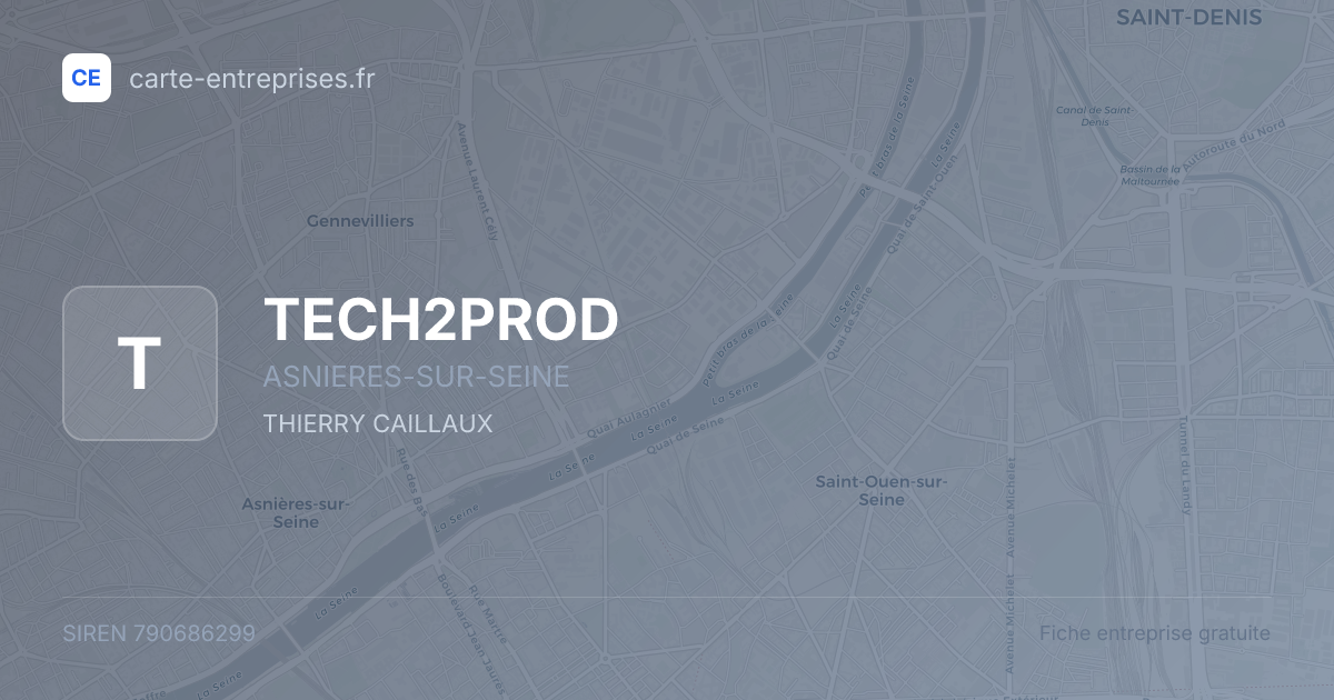 TECH2PROD — 790686299 — fiche entreprise