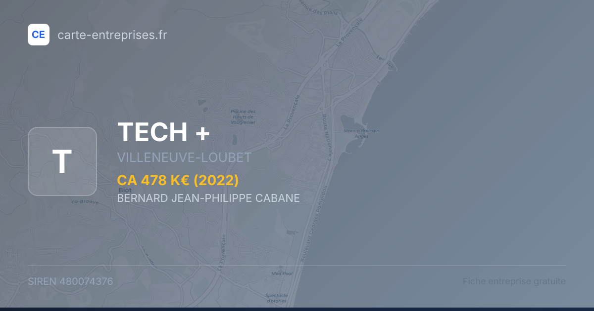 TECH + — 480074376 — fiche entreprise