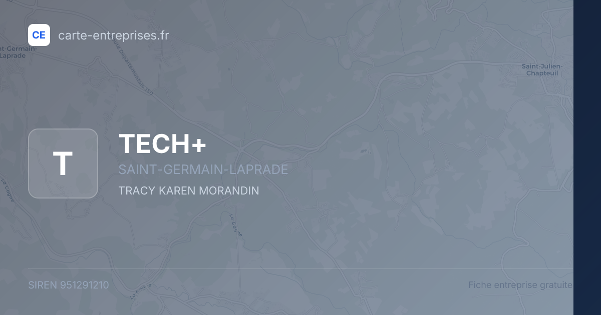 TECH+ — 951291210 — fiche entreprise