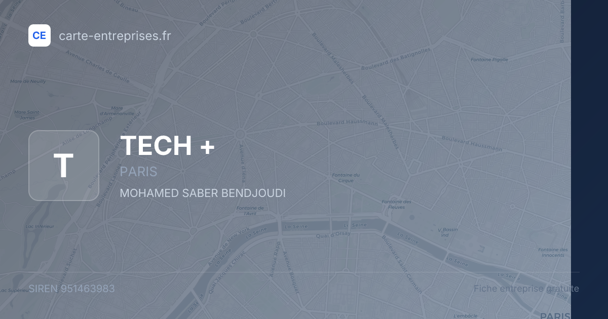TECH + — 951463983 — fiche entreprise