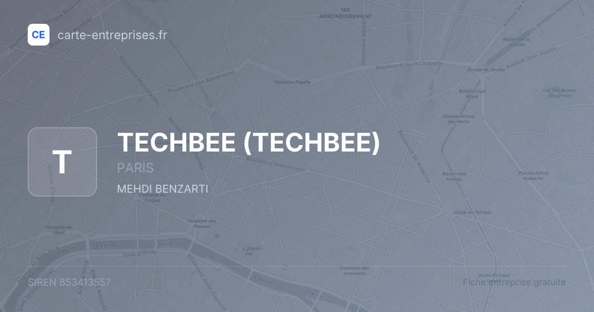 TECHBEE — 853413557 — fiche entreprise