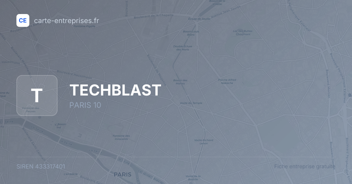TECHBLAST — 433317401 — fiche entreprise