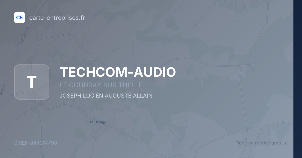TECHCOM-AUDIO — 844314799 — fiche entreprise