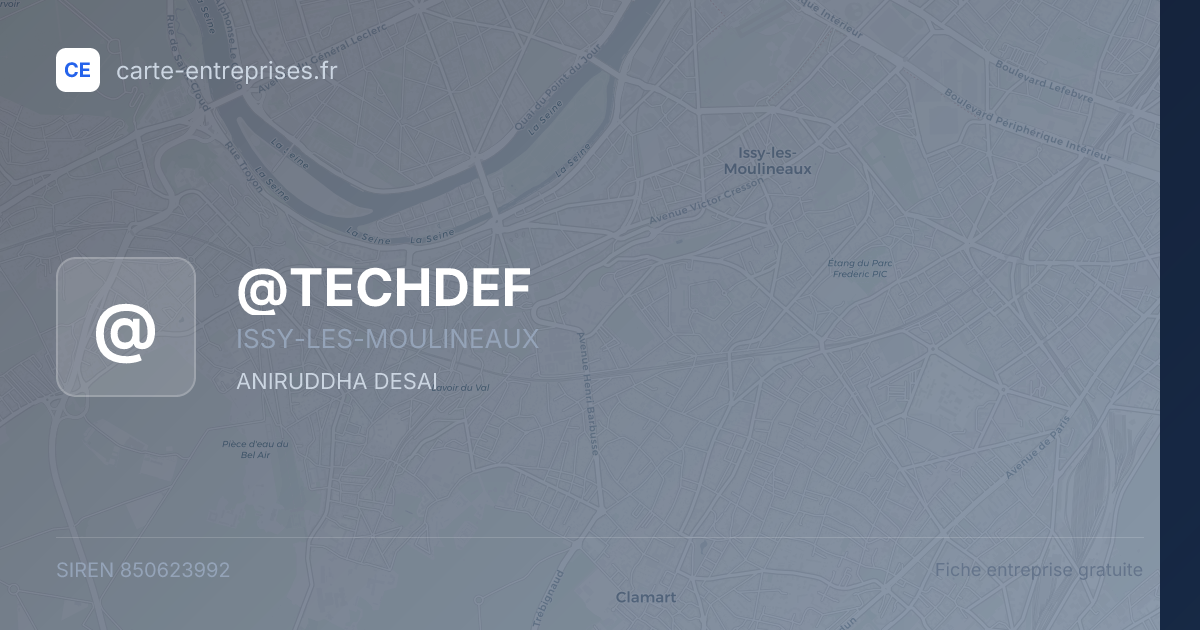 @TECHDEF — 850623992 — fiche entreprise