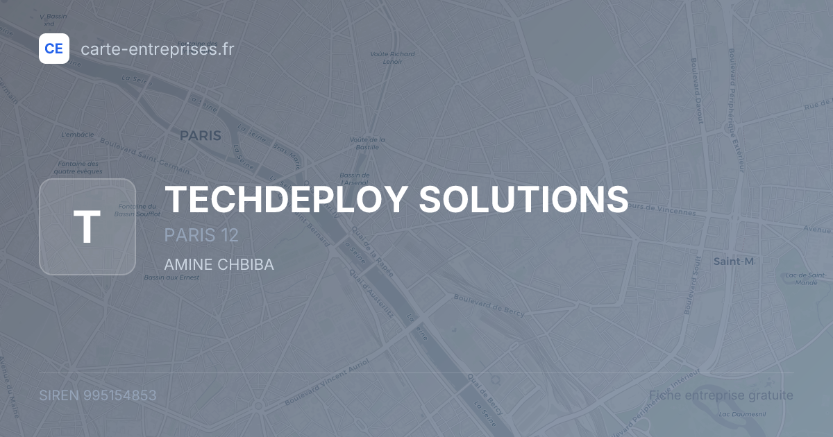 TECHDEPLOY SOLUTIONS — 995154853 — fiche entreprise
