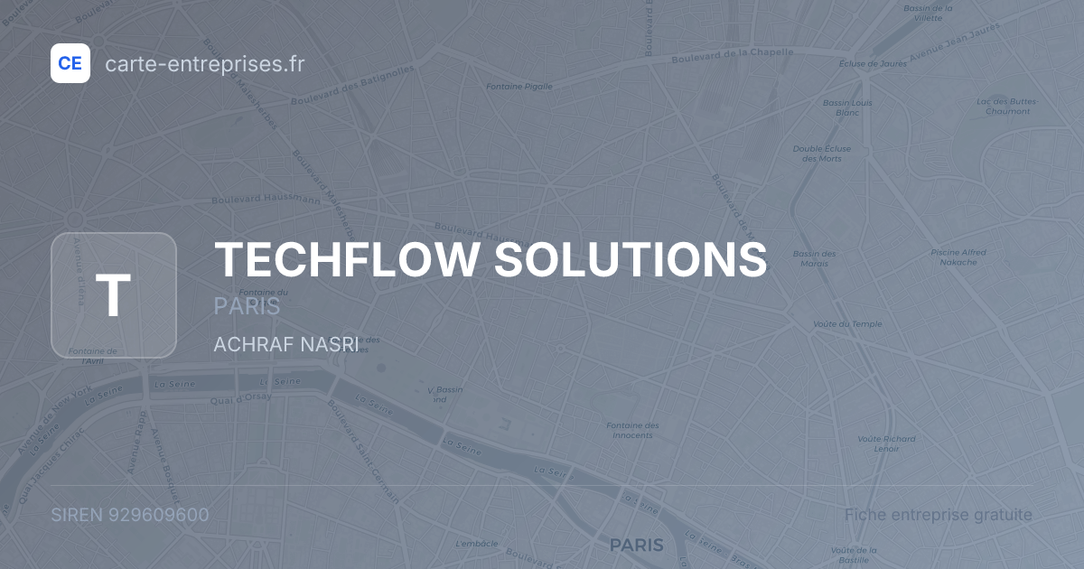 TECHFLOW SOLUTIONS — 929609600 — fiche entreprise