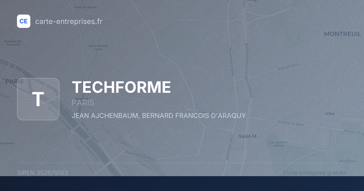 TECHFORME — 352679153 — fiche entreprise