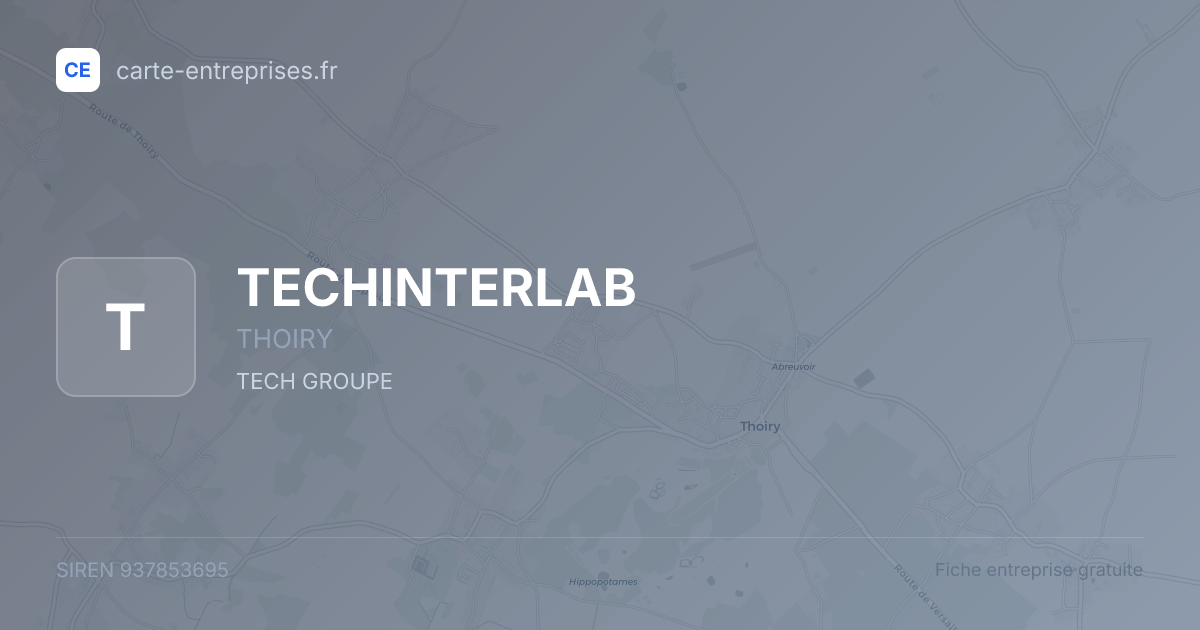 TECHINTERLAB — 937853695 — fiche entreprise