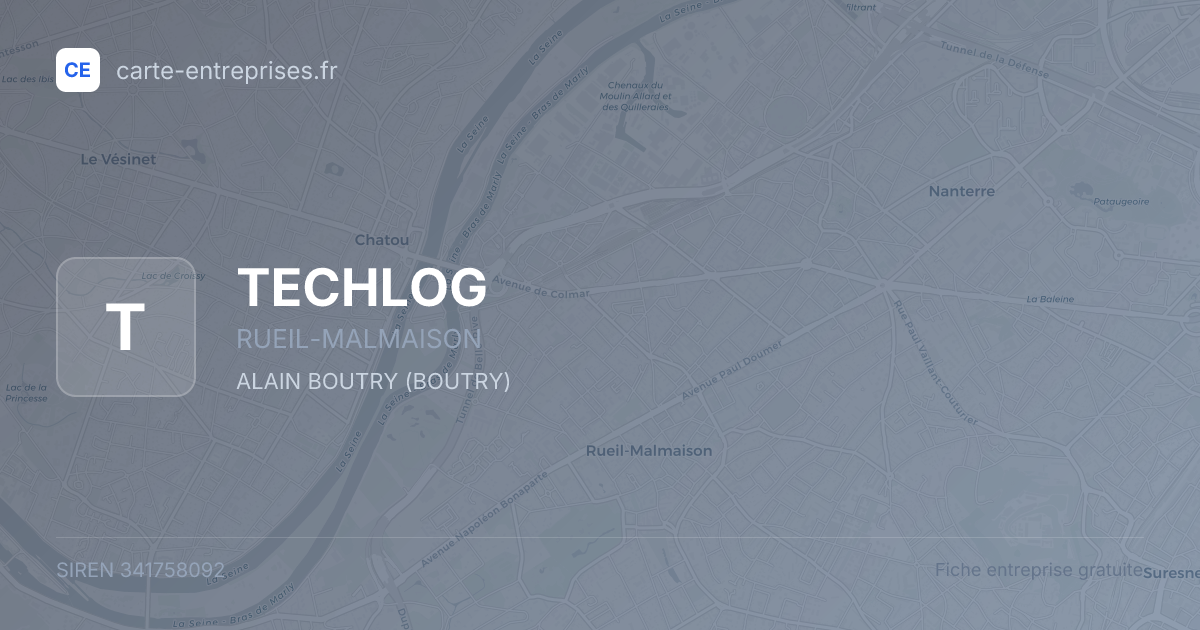TECHLOG — 341758092 — fiche entreprise