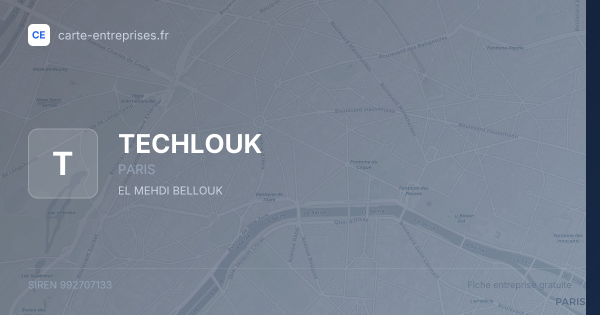 TECHLOUK — 992707133 — fiche entreprise