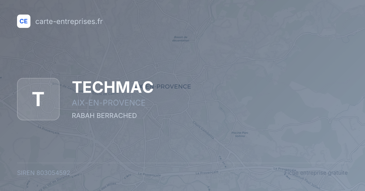 TECHMAC — 803054592 — fiche entreprise