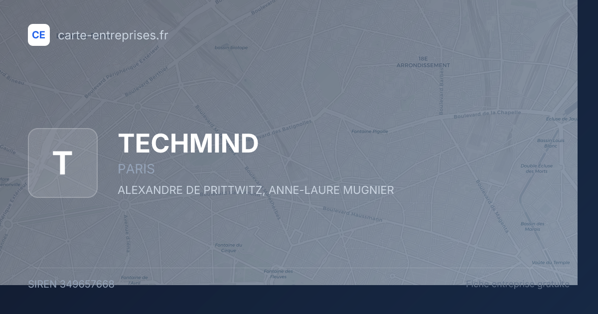 TECHMIND — 349657668 — fiche entreprise