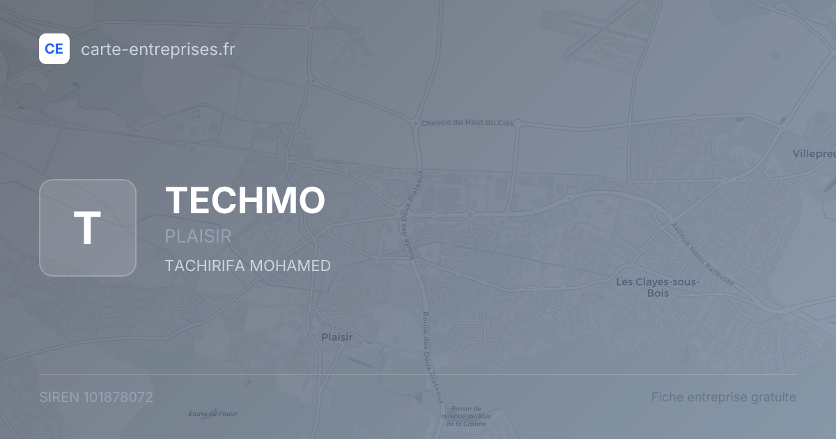 TECHMO — 101878072 — fiche entreprise