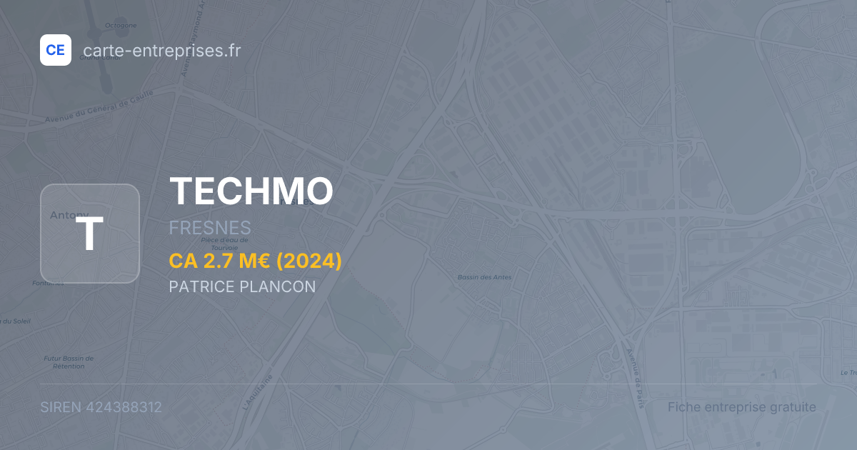 TECHMO — 424388312 — fiche entreprise