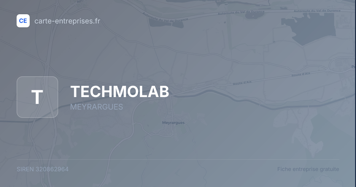 TECHMOLAB — 320862964 — fiche entreprise