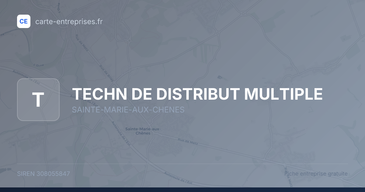 TECHN DE DISTRIBUT MULTIPLE — 308055847 — fiche entreprise