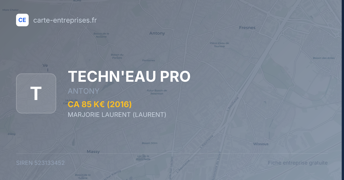 TECHN'EAU PRO — 523133452 — fiche entreprise