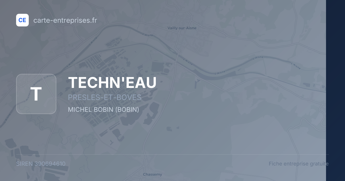 TECHN'EAU — 390694610 — fiche entreprise