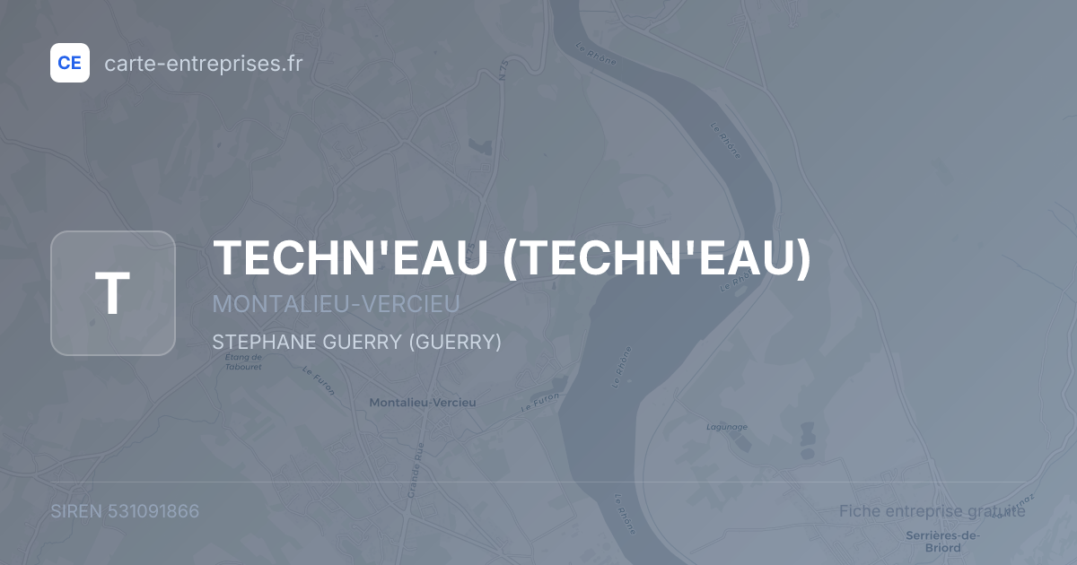 TECHN'EAU — 531091866 — fiche entreprise