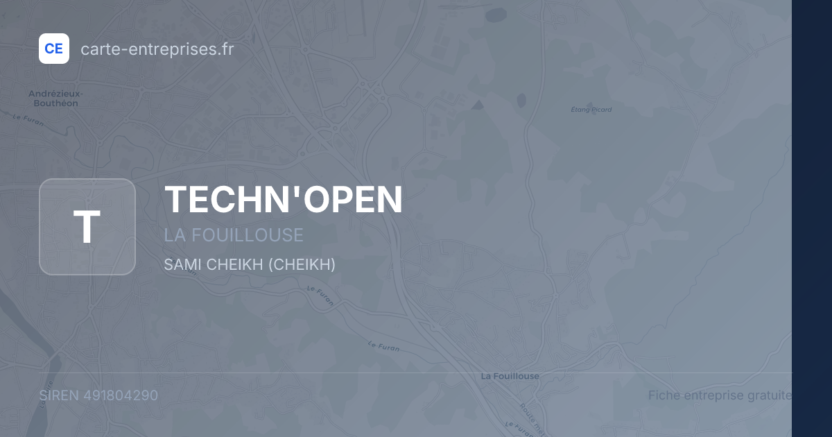 TECHN'OPEN — 491804290 — fiche entreprise