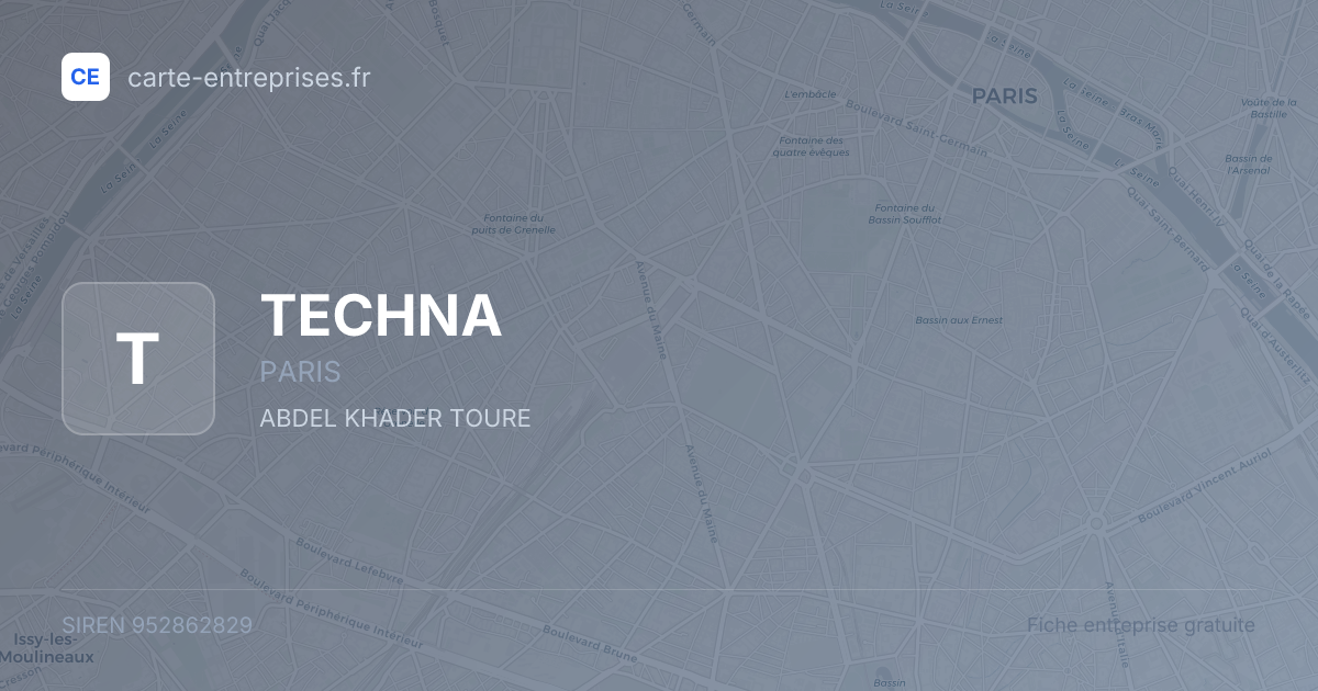 TECHNA — 952862829 — fiche entreprise