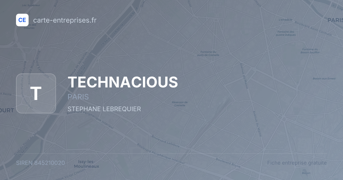 TECHNACIOUS — 845210020 — fiche entreprise