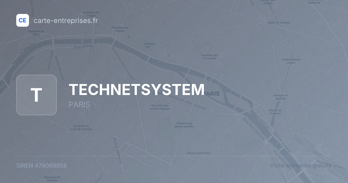 TECHNETSYSTEM — 479069858 — fiche entreprise