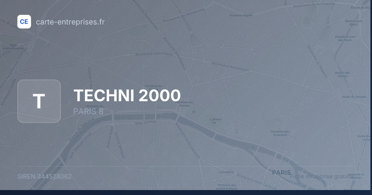 TECHNI 2000 — 344528062 — fiche entreprise